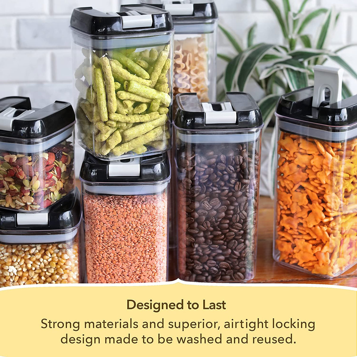 7 Pack Airtight Food Storage Container Set, Kitchen and Pantry