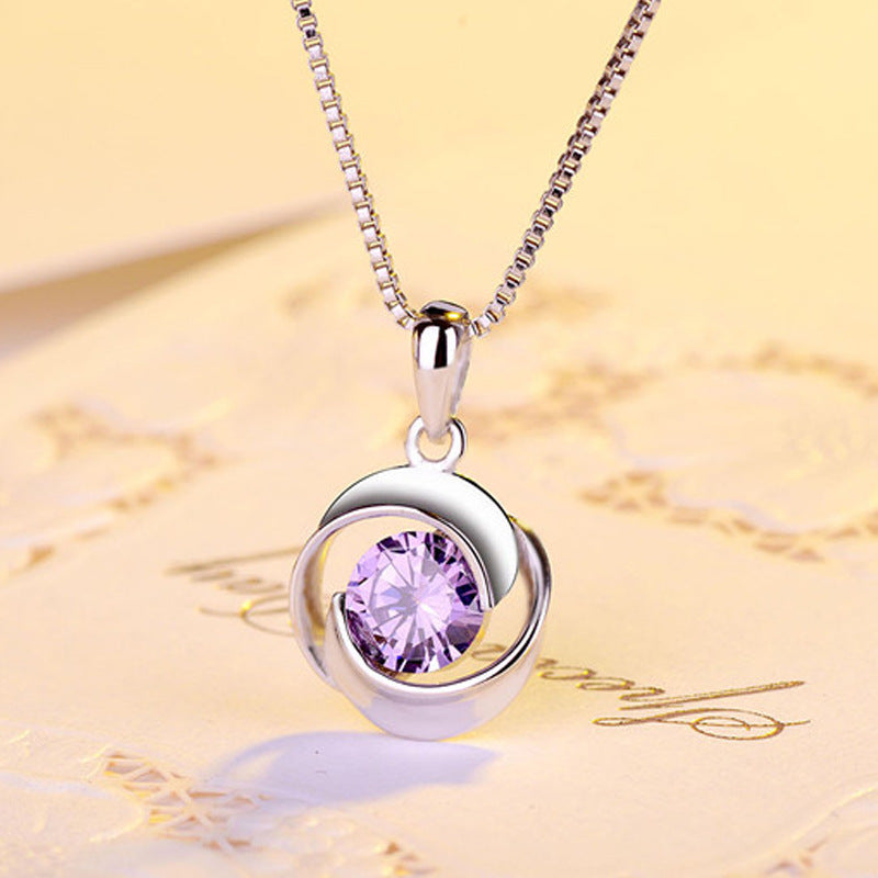 The charming Elizabeth necklace available in clear or purple crystal