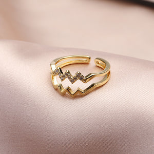 Double Ripple Adjustable Ring