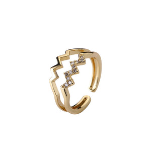 Double Ripple Adjustable Ring