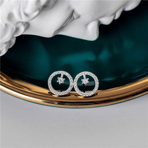 Elegant cubic zirconia earring with Star stud in the centre