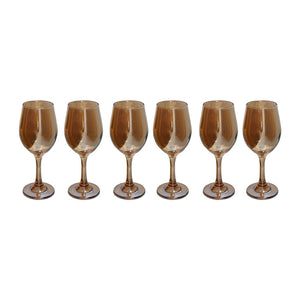 Gold/Champagne colour Wine Glasses - 6 pack