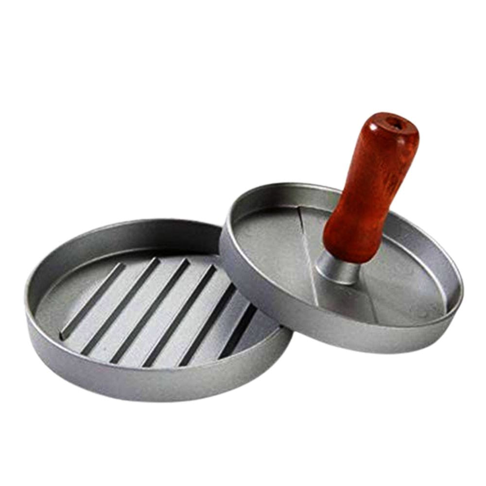 Aluminum Non Stick Burger Patty Maker with Wooden Handle
